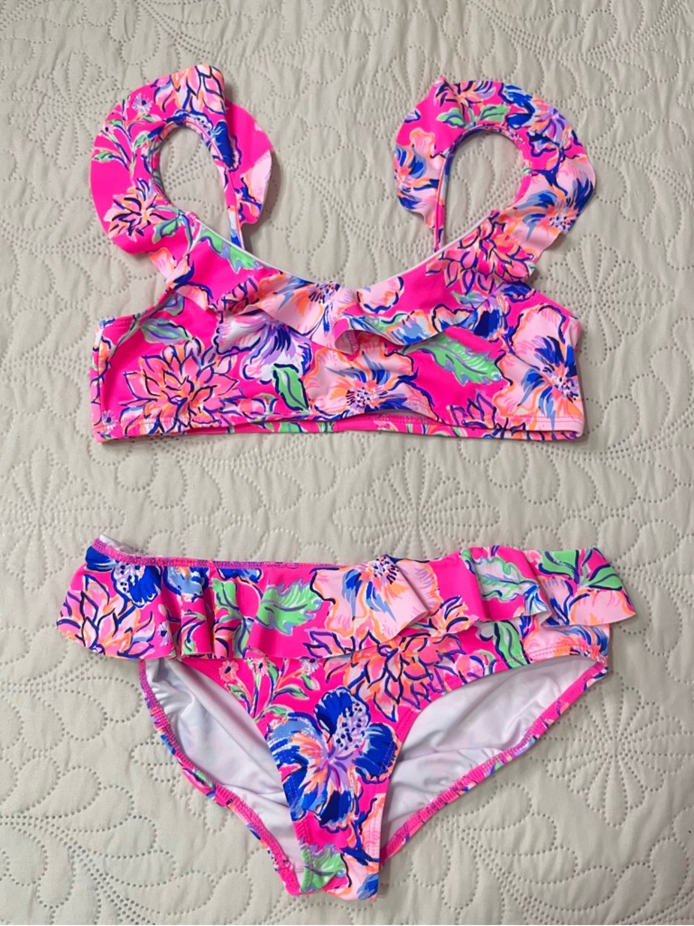 Lilly Pulitzer girls Mini Kasme Bikini Pink Isle Last Bud Not Least . 12